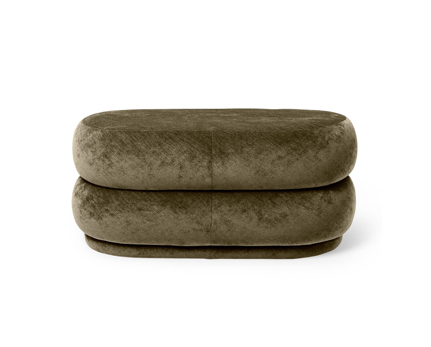 Pouf Oval Sittpuff i tyget Faded Velvet Forest