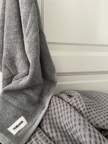 Humdakin-SKU589-TerryHandTowel_Stone-SKU235-WaffleBathTowel_SKU236-WaffleHandTowel-Stone