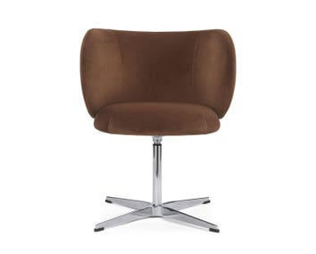 Rico Matstol med snurrfot i tyget Rich Velvet Soft Brown