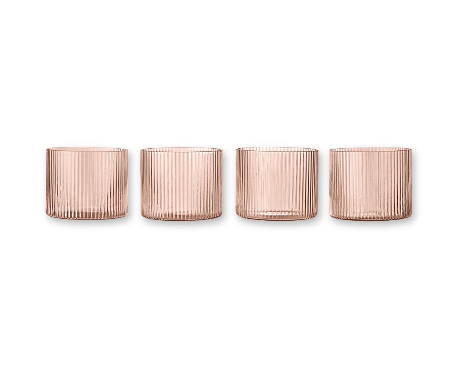 Ferm-Living-Ripple-Low-Glasses-Set-of-4-Blush-1