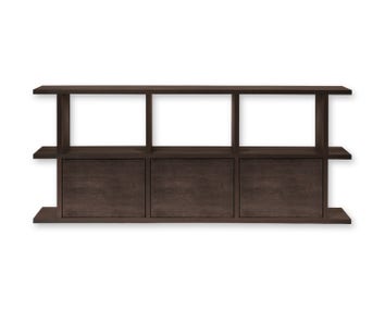 Ferm-Living-Kona-Bookcase-3x2-with-3-Cabinet-Inserts-Dark-Stained-1