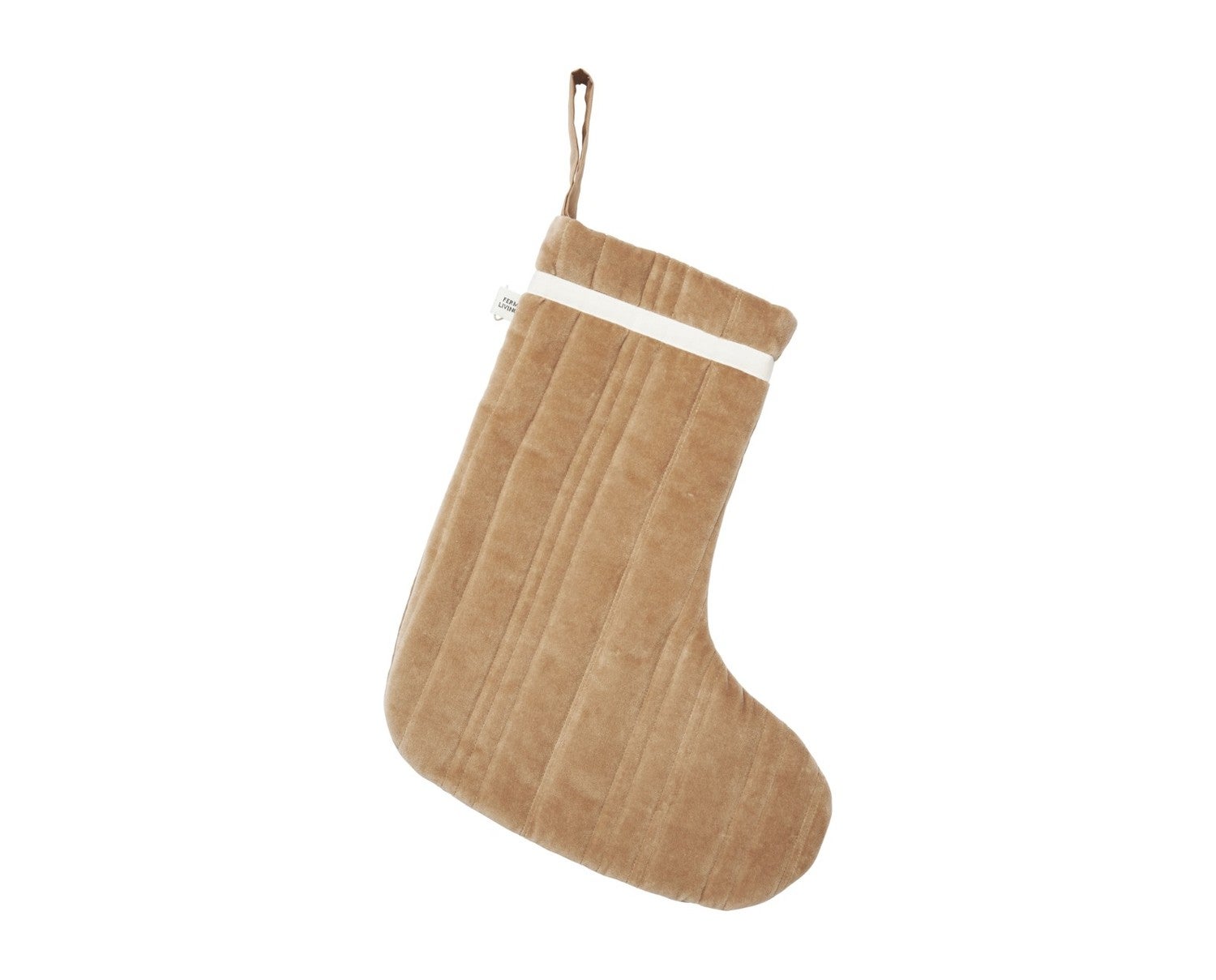 Ferm-Living-Vari-Quilted-Christmas-Stocking-Velvet-Tan-1