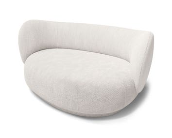 Rico Curve Soffa med sits åt höger i tyget Bouclé Off-White