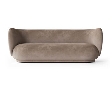 Rico Soffa 3-sits i tyget Faded Velvet Beige