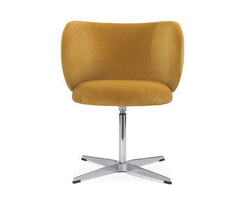 Rico Matstol med snurrfot i tyget Rich Velvet Honey