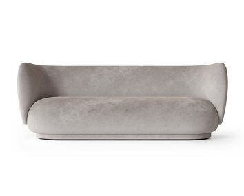 Rico Soffa 3-sits i tyget Faded Velvet Concrete