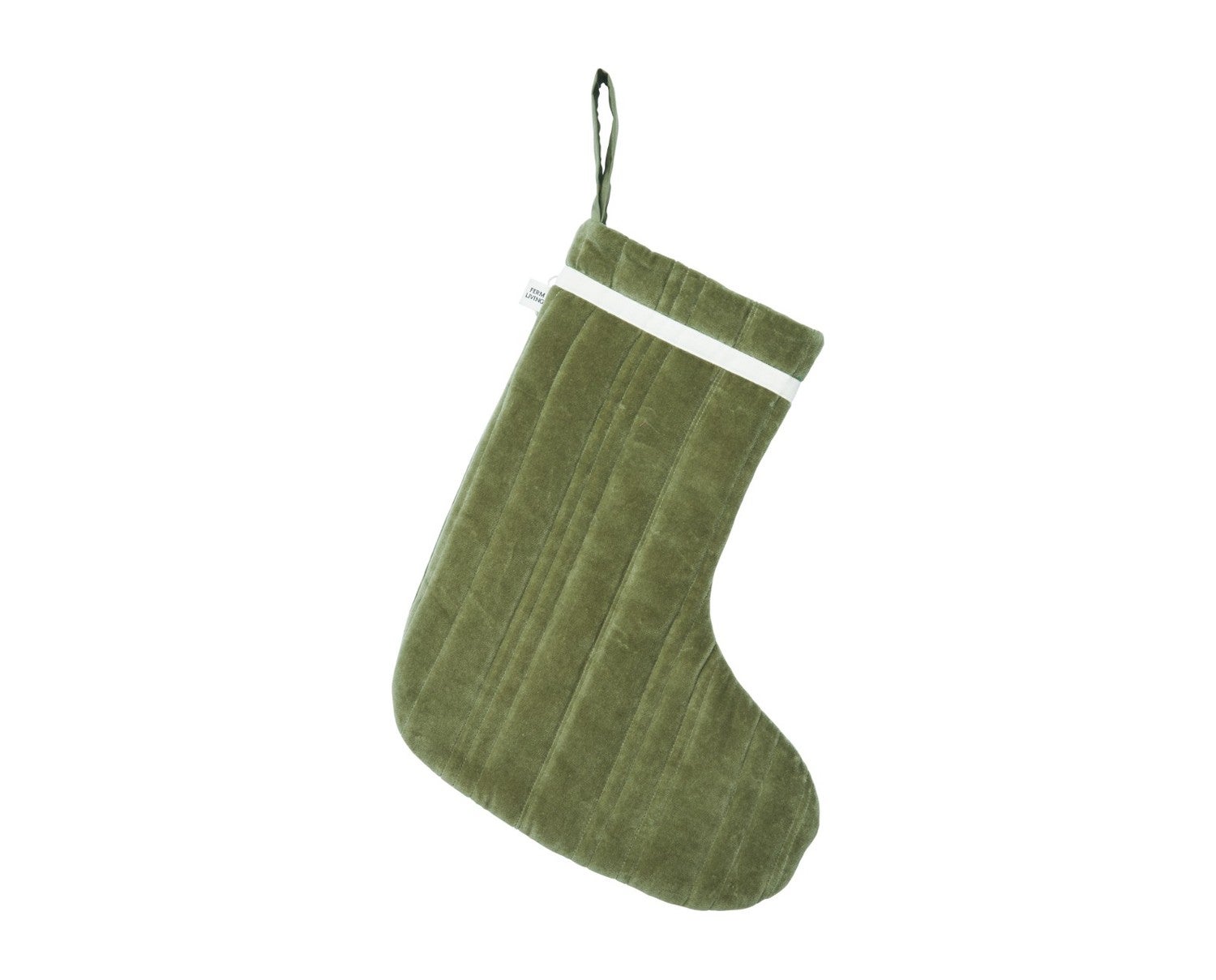 Ferm-Living-Vari-Quilted-Christmas-Stocking-Velvet-Khaki-1