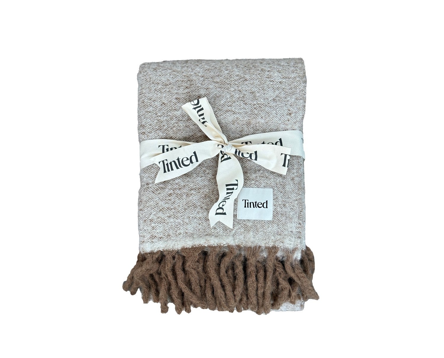 Fridh Mohair Blanket Brown Offwhite från Tinted Objects.