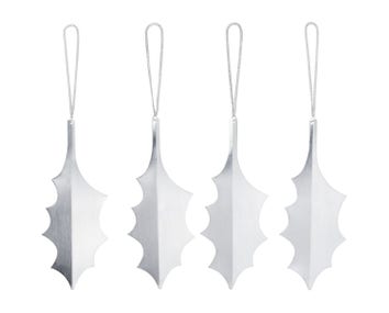 Ferm-Living-Holly-Leaf-Ornaments-Set-of-4-Silver-1