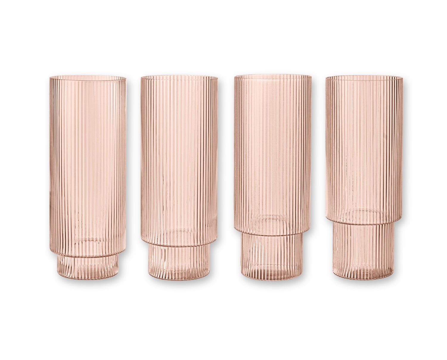Ferm-Living-Ripple-Long-Drink-Glasses-Set-of-4-Blush-1