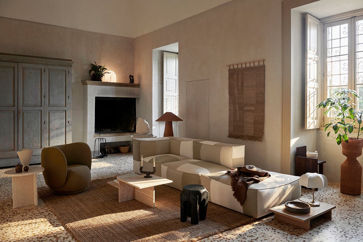 Harvest Väggbonad 100x165 på vägg i bohemiskt vardagsrum