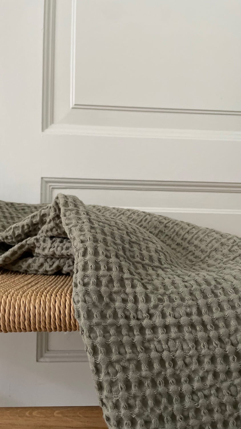 Humdakin-SKU236-WaffleBathTowel_Oak-SKU235-WaffleHandTowel-Oak