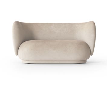 Rico Soffa 2-sits i tyget Faded Velvet Sand