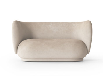 Rico Soffa 2-sits i tyget Faded Velvet Sand